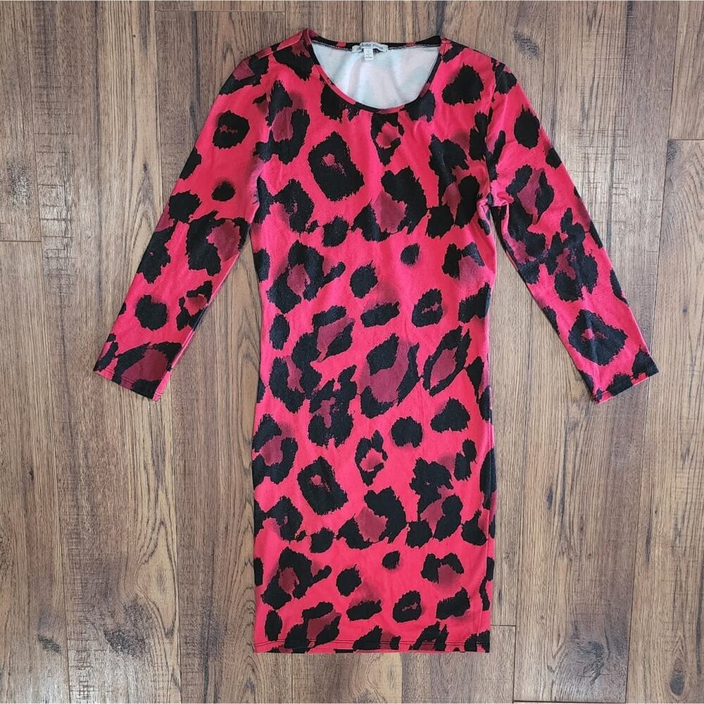 Charlotte Russe Junior's Red Animal Print Open Back Mini Bodycon Dress Small S